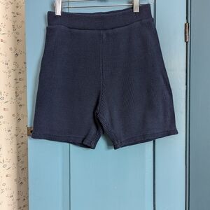 💙 Navy Onia M Women's Bike Boxer Shorts Thick Texture Spin Class Running Sports